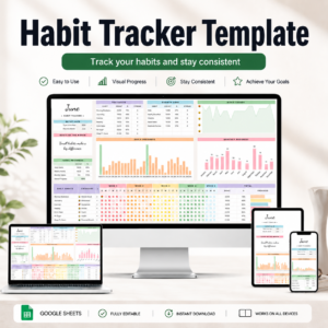 ADHD Habit Tracker Google Sheets – Daily, Weekly & Monthly Planner